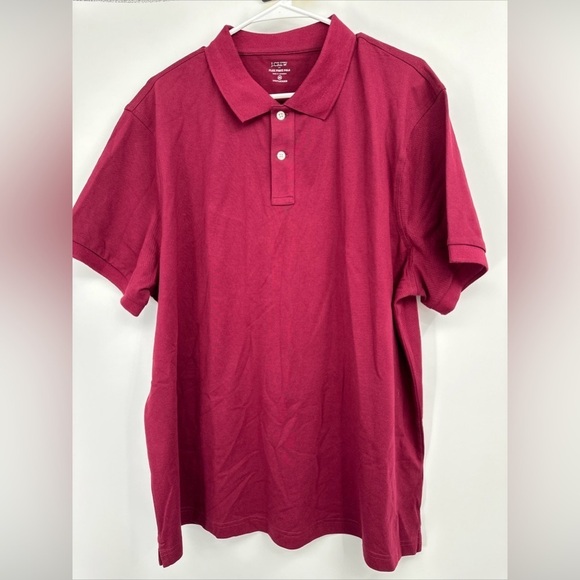 J Crew Flex Pique Polo Shirt Mens XXL Burgundy Golf Preppy Short Sleeve NEW - Picture 1 of 2